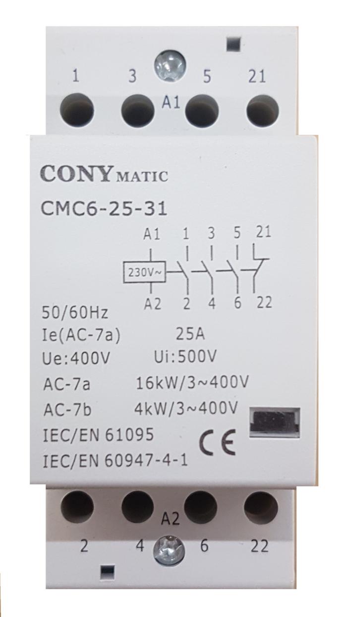 CM425-230V-3NA/1NC  CONTACTOR MODULAR 4P 25A CONTROL A 230V CONTACTOS 3NO 1NC